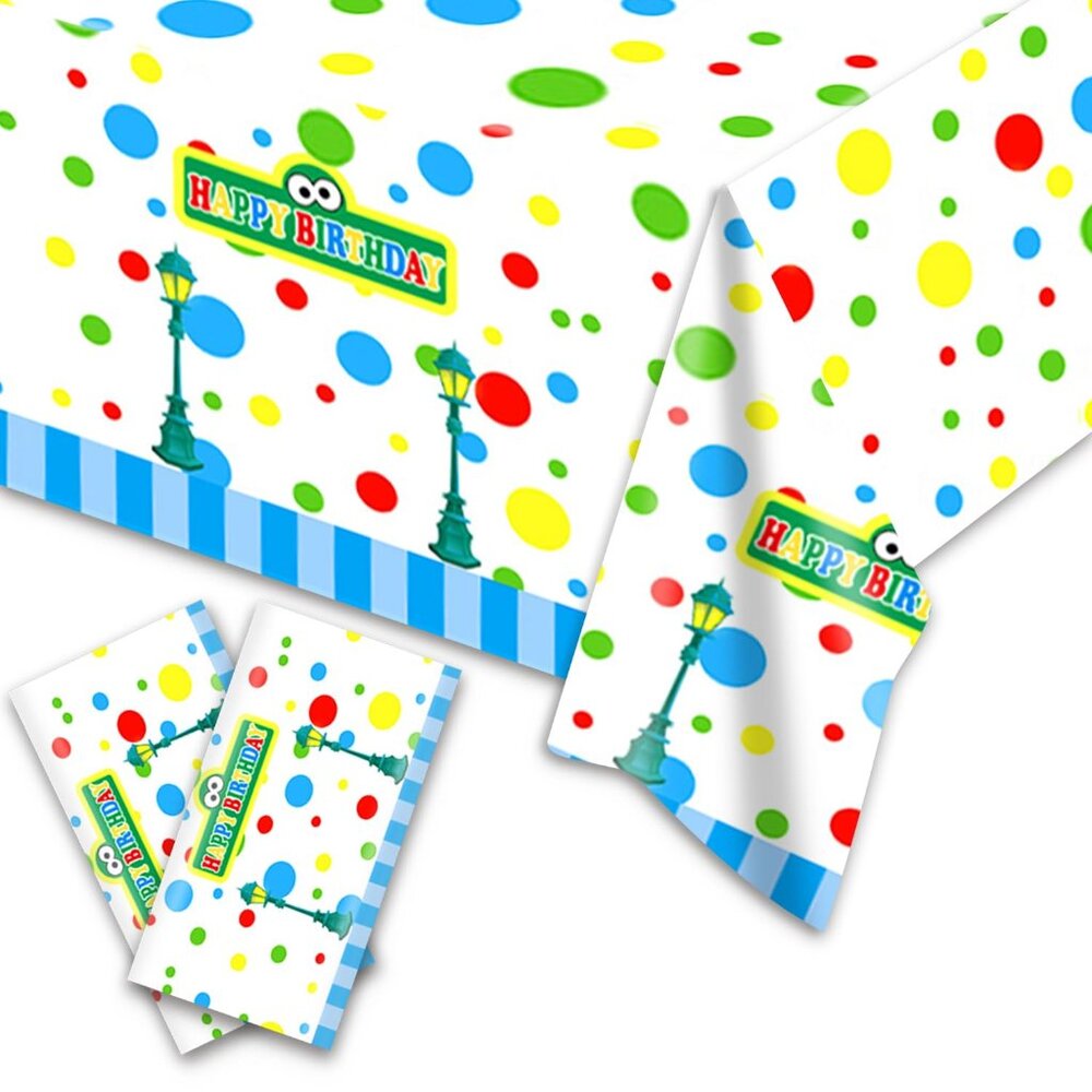 2-Pack Disposable Tablecloths 50x100 Inches Cartoon Theme Party Decor